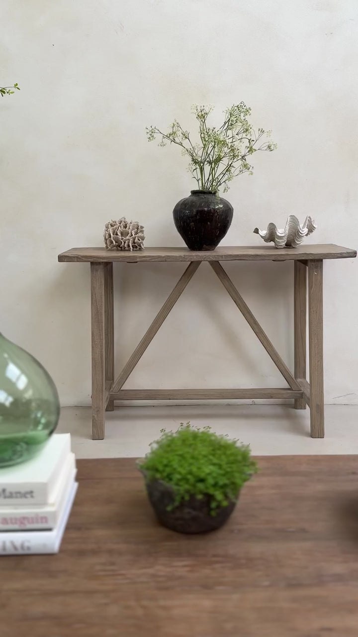 Reclaimed Rustic Elm Console Table | Cambridge