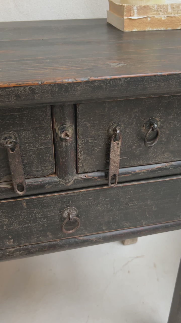 Small Antique Black Console Table | Shere