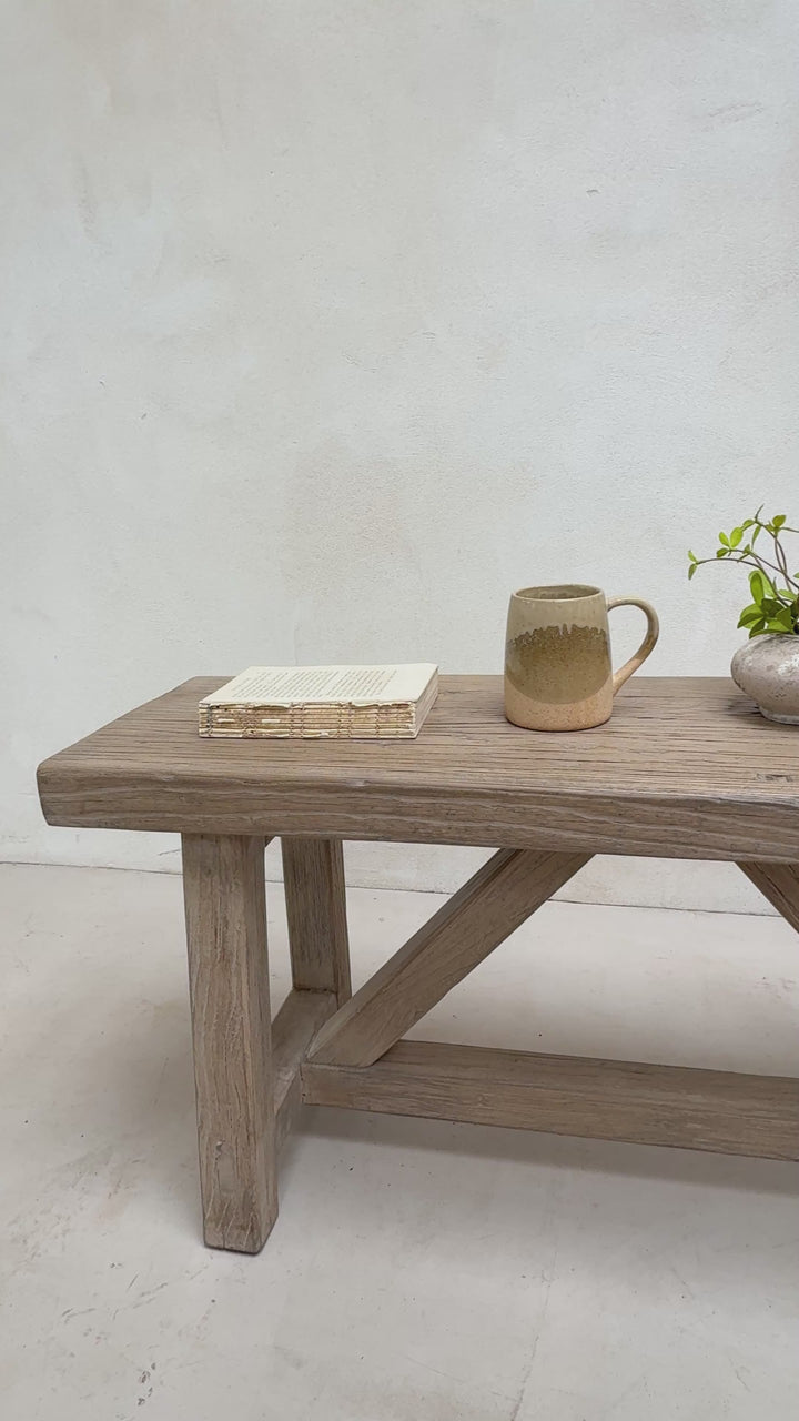 Reclaimed Rustic Elm Bench | Cambridge