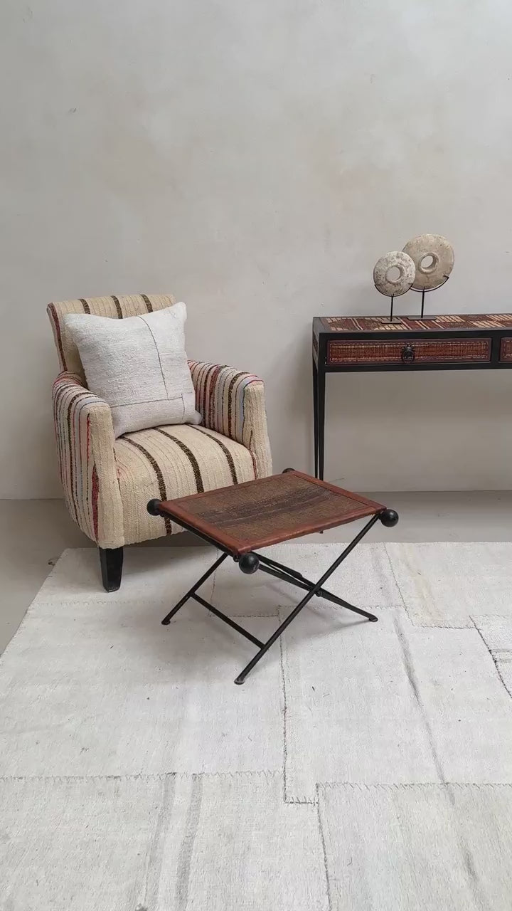 Antique Nomadic Textile Footstool