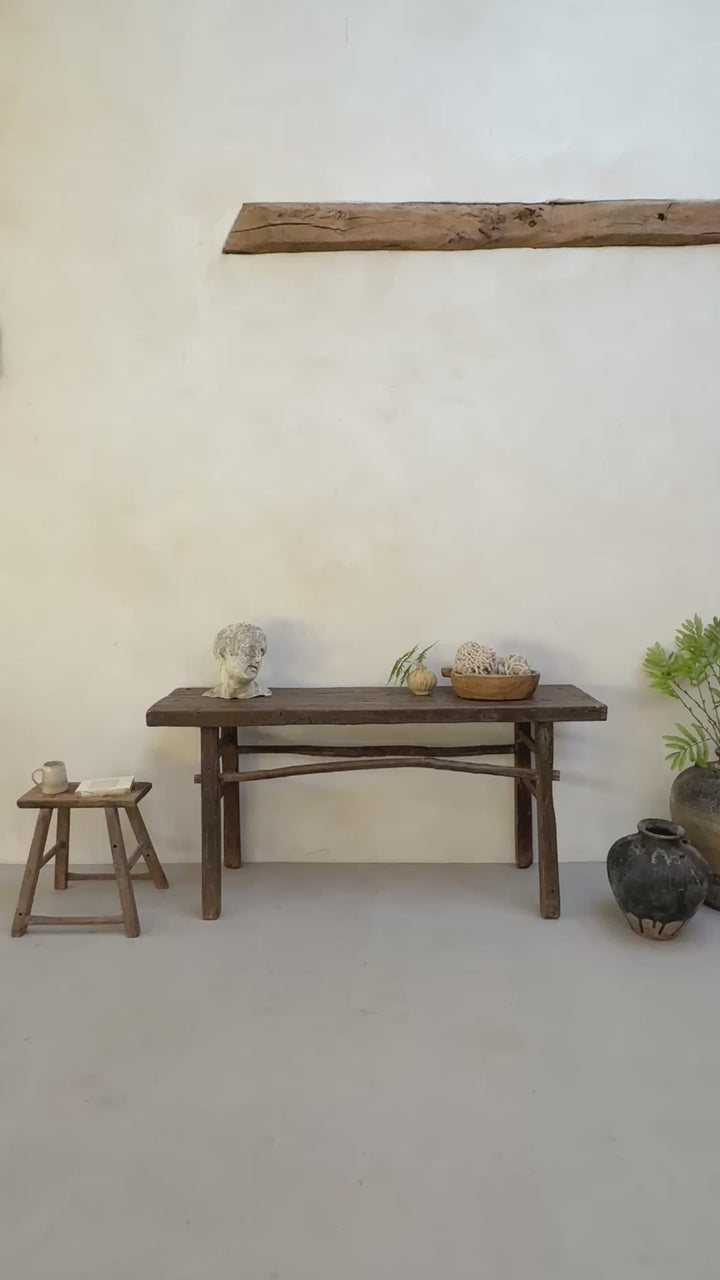 Rustic Antique Dark Timber Console | Oxford