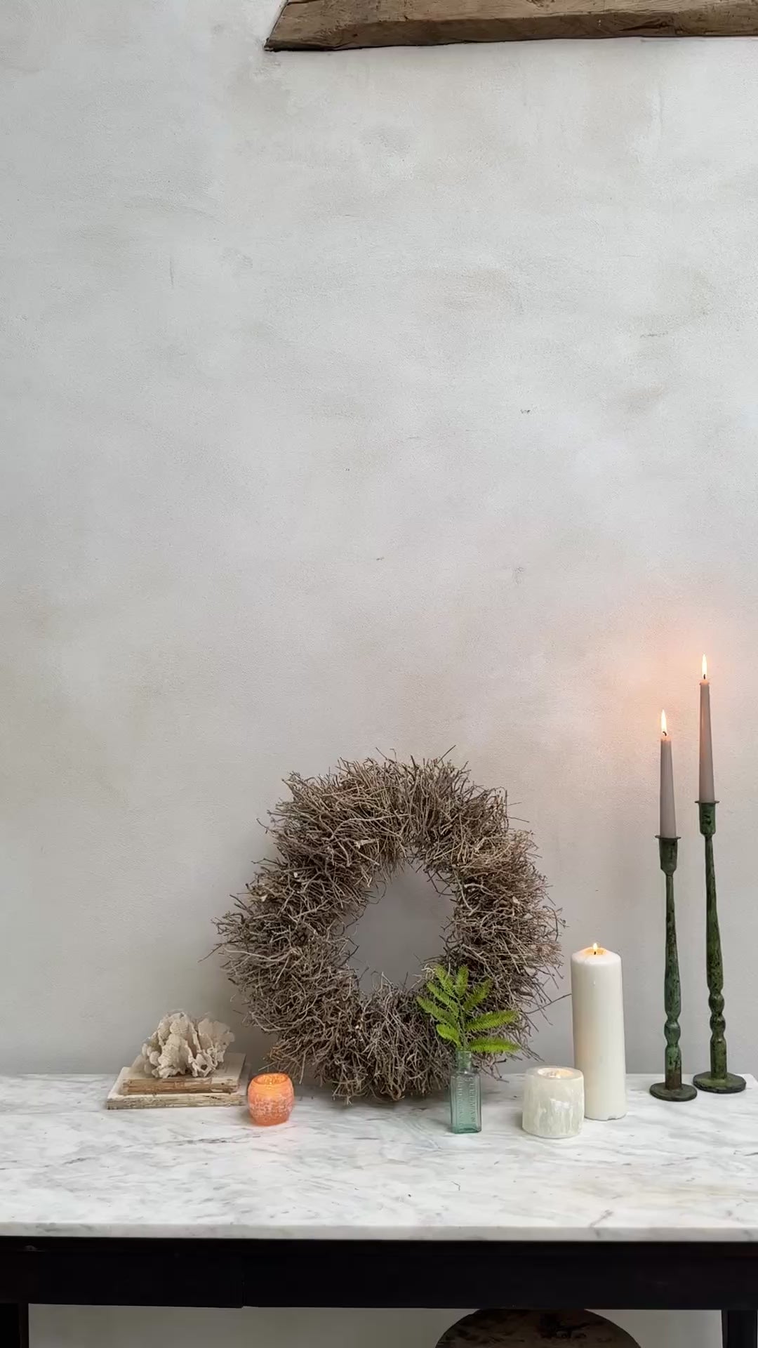 Dried olive twigs wreath