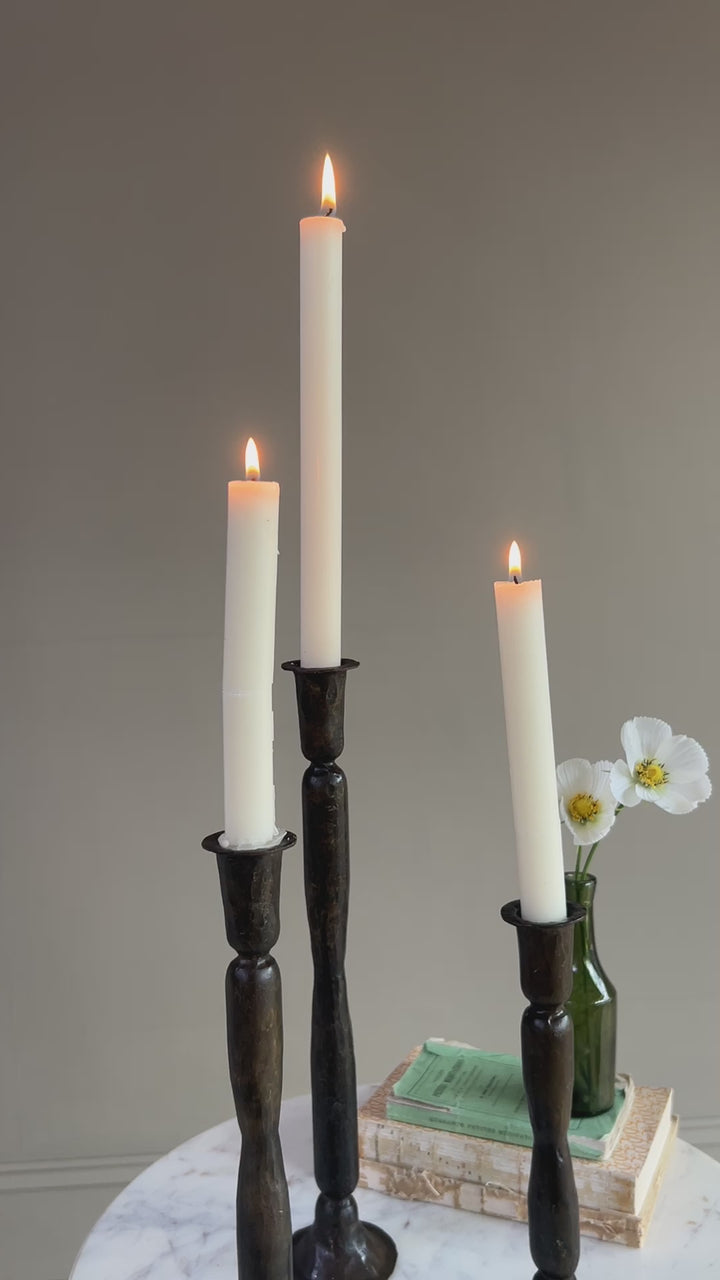 Hammered Bronze Metal Candlesticks