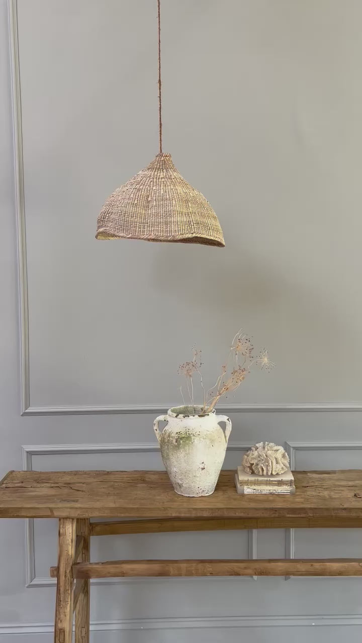 Large hand woven African lampshade