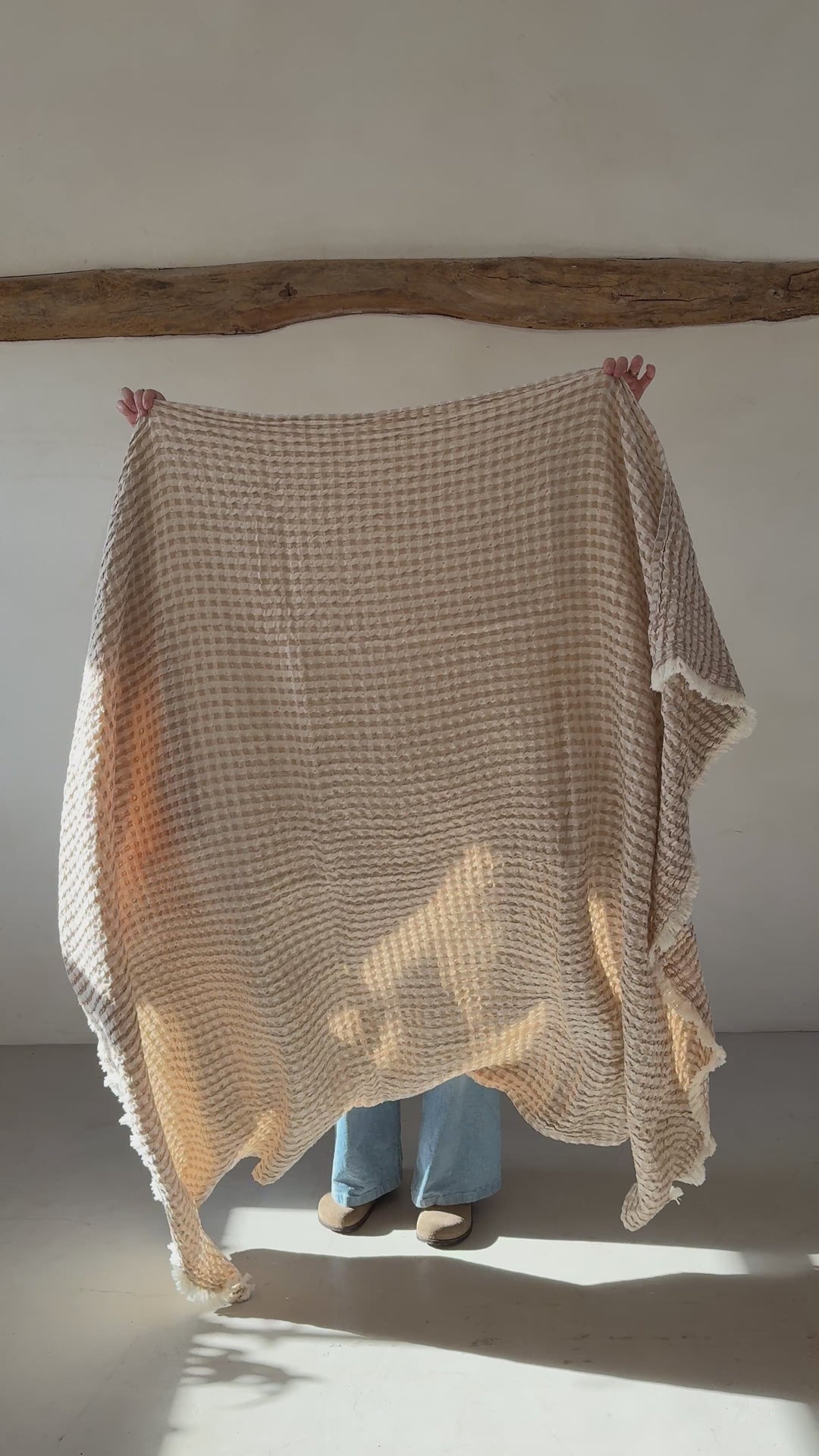 Luxury Waffle Weave Cotton Throw | Gilly
