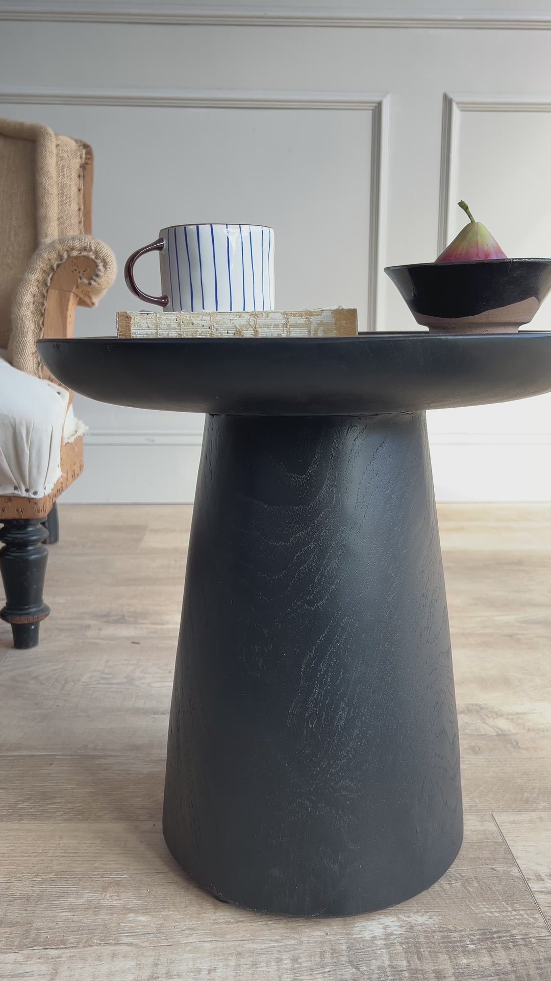 Black Wooden Side Table Nero