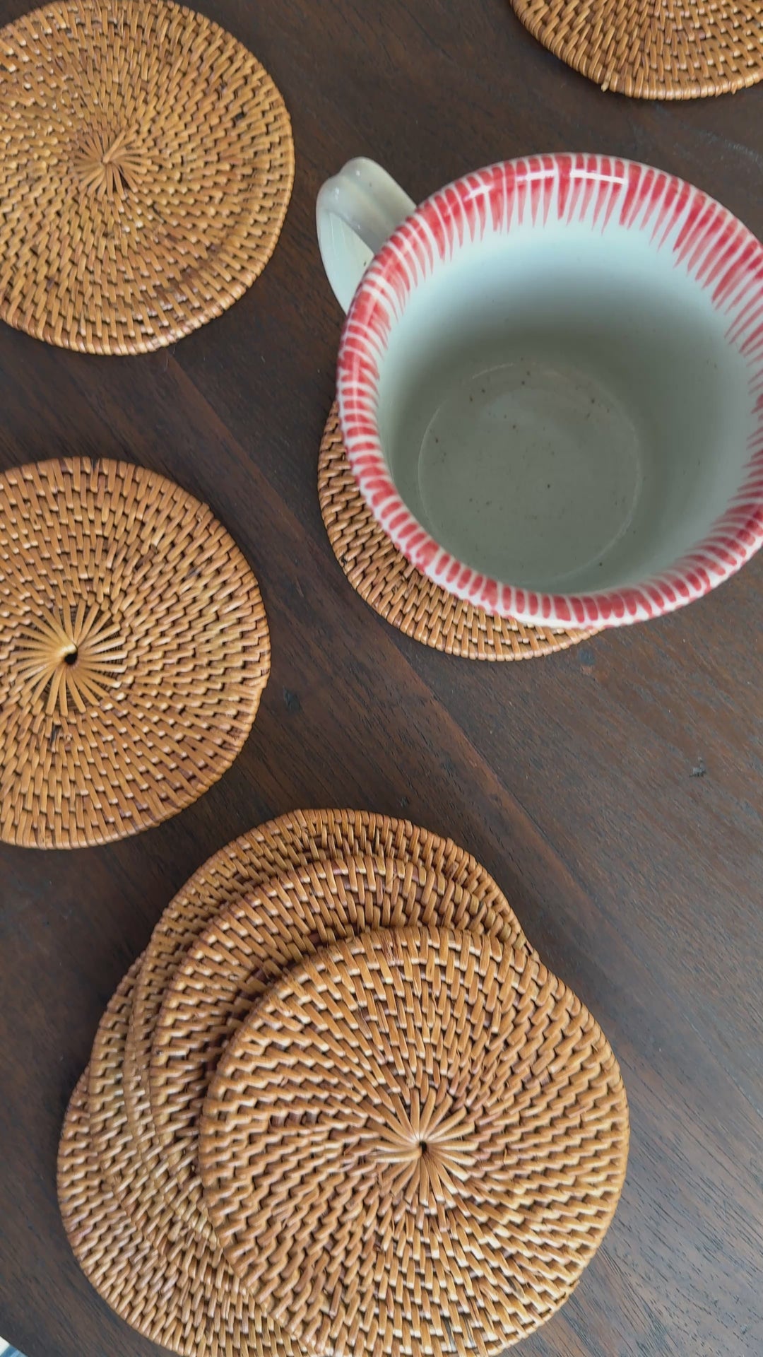 Hand woven coaster fine rattan coaster