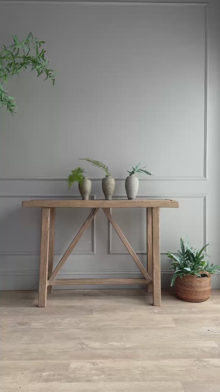 Reclaimed Rustic Elm Console Table | Cambridge