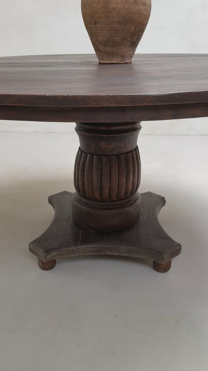 Large Antique Round Dining Table Margaret