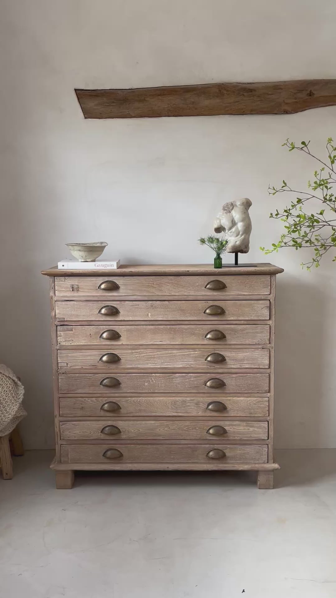 Vintage Architects Plan Chest Of Drawers | Seva