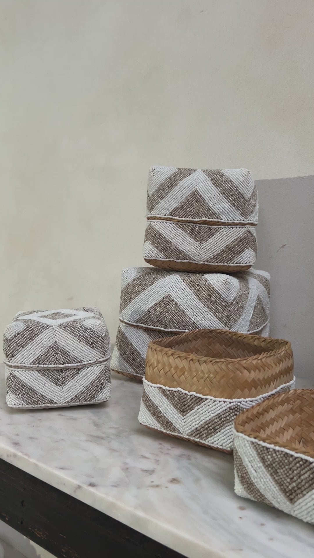 Handwoven beaded storage box | Rani