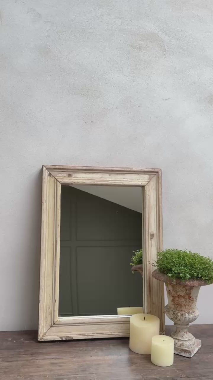 Vintage Reclaimed Architectural Teak Wall Mirror | Belle