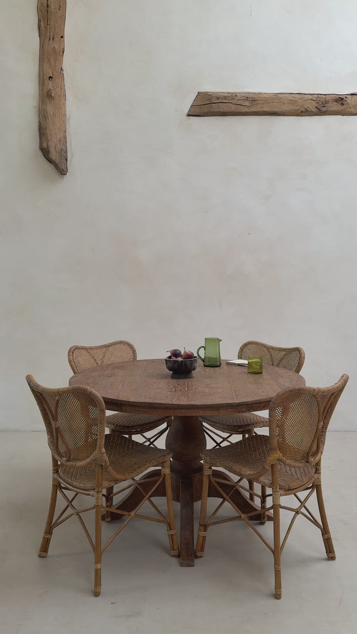 York Reclaimed Teak Round Dining Table | Solid Salvaged Teak