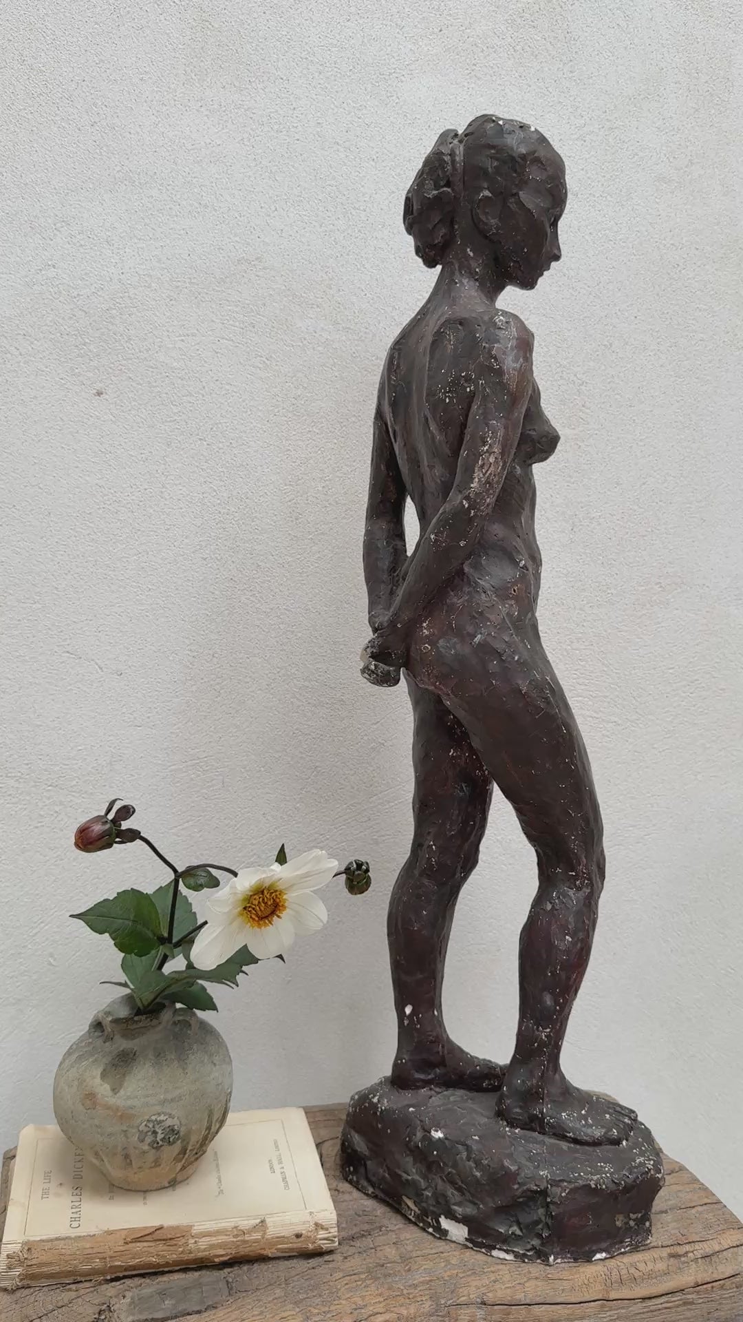Vintage Female Form Plaster Statue | Standing