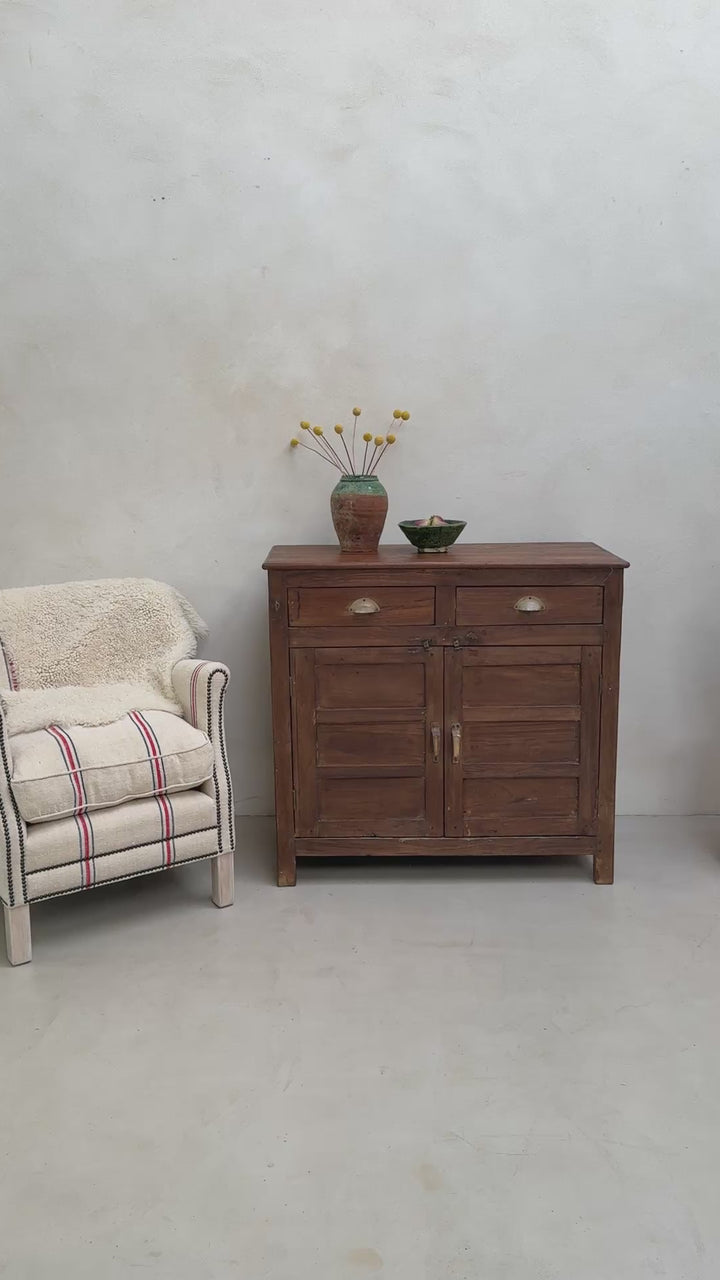 Small Antique Dark Wood Cupboard | Miles