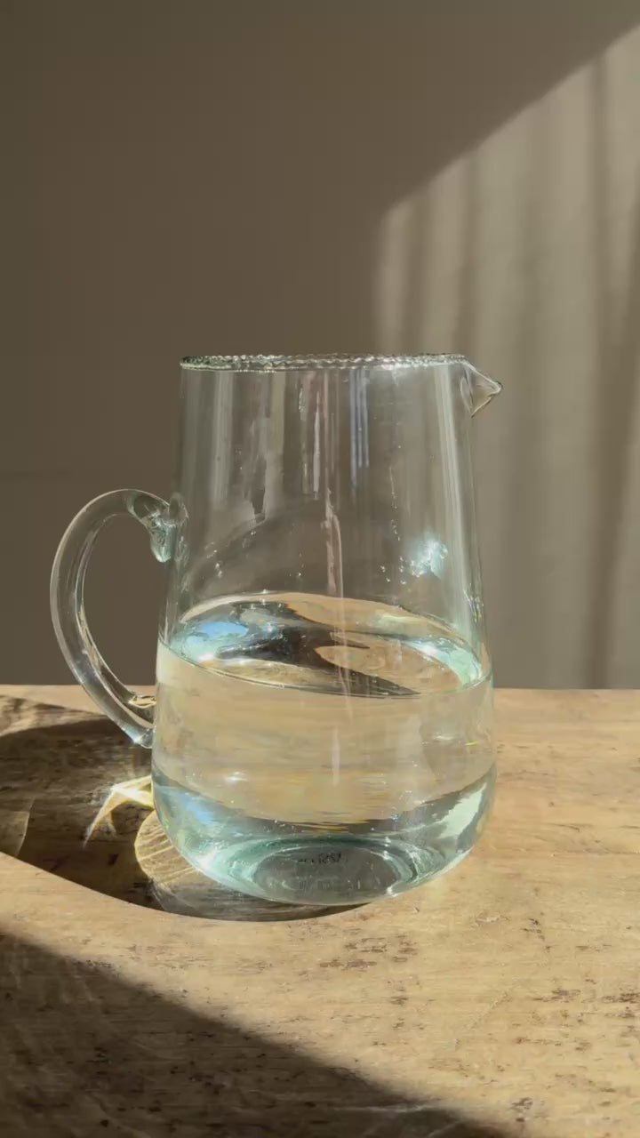 Ruffle Edge Glass Jug