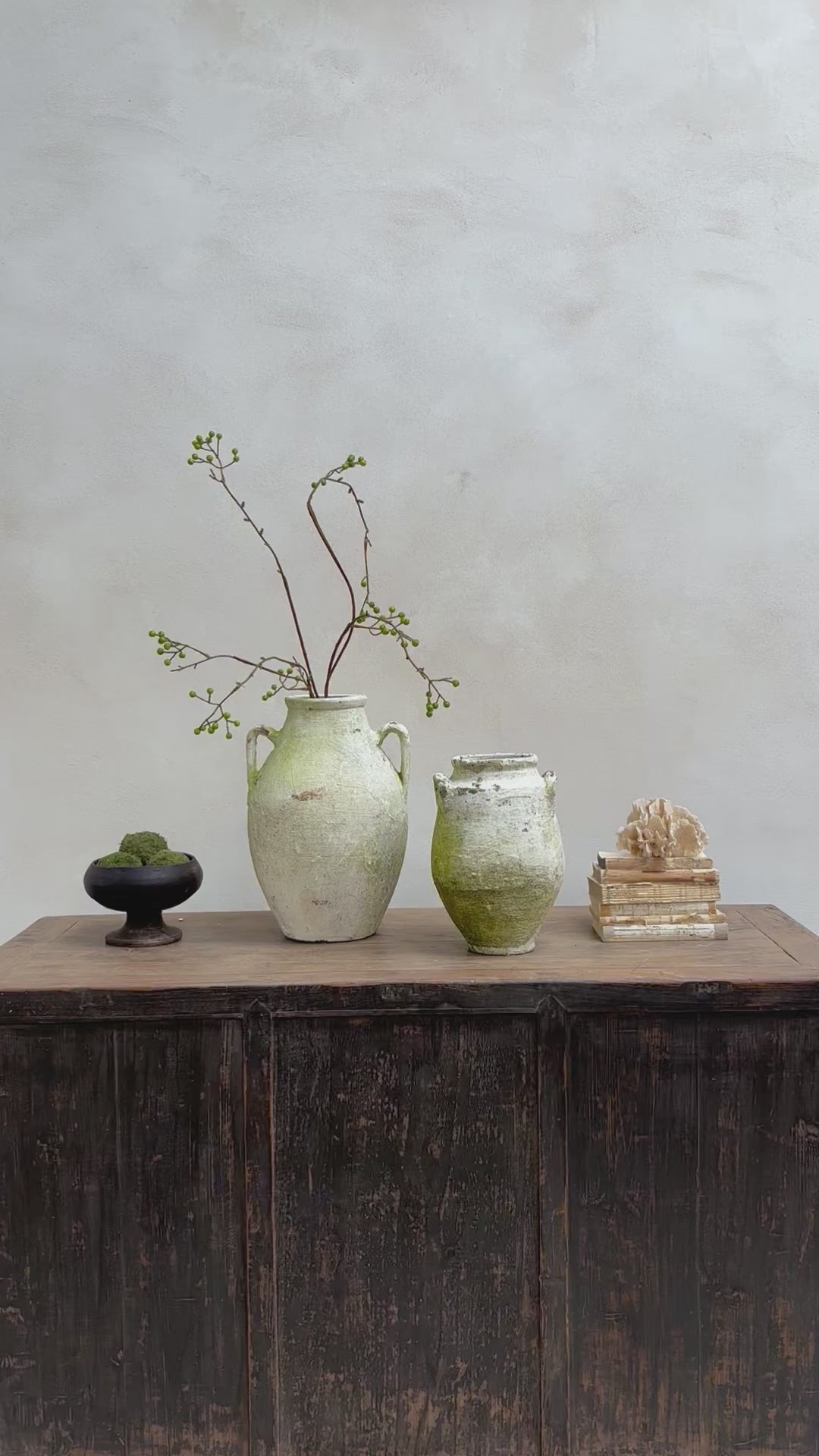 Small White Antique Urns