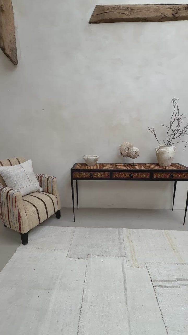 Handcrafted Nomadic Patterned Metal Console | Medium