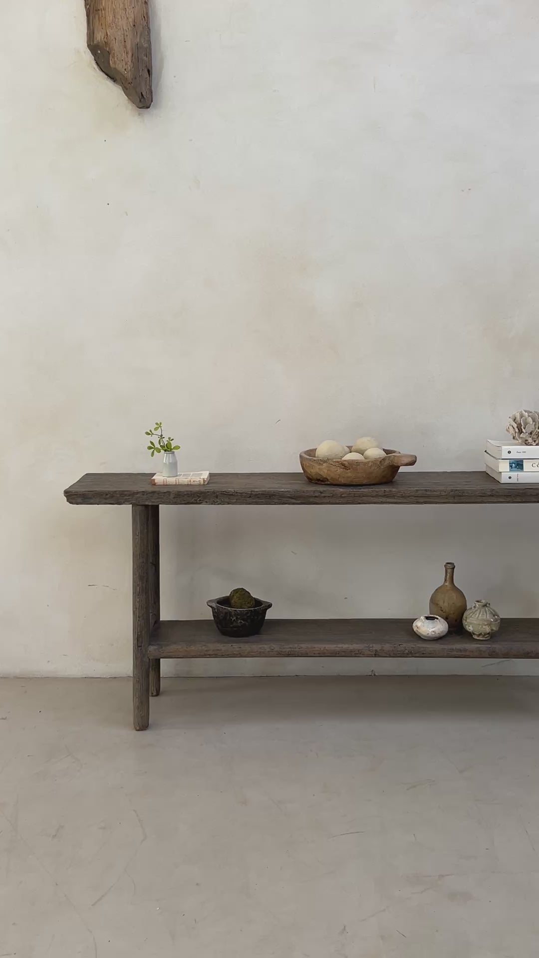 Antique rustic elm console table | Gus