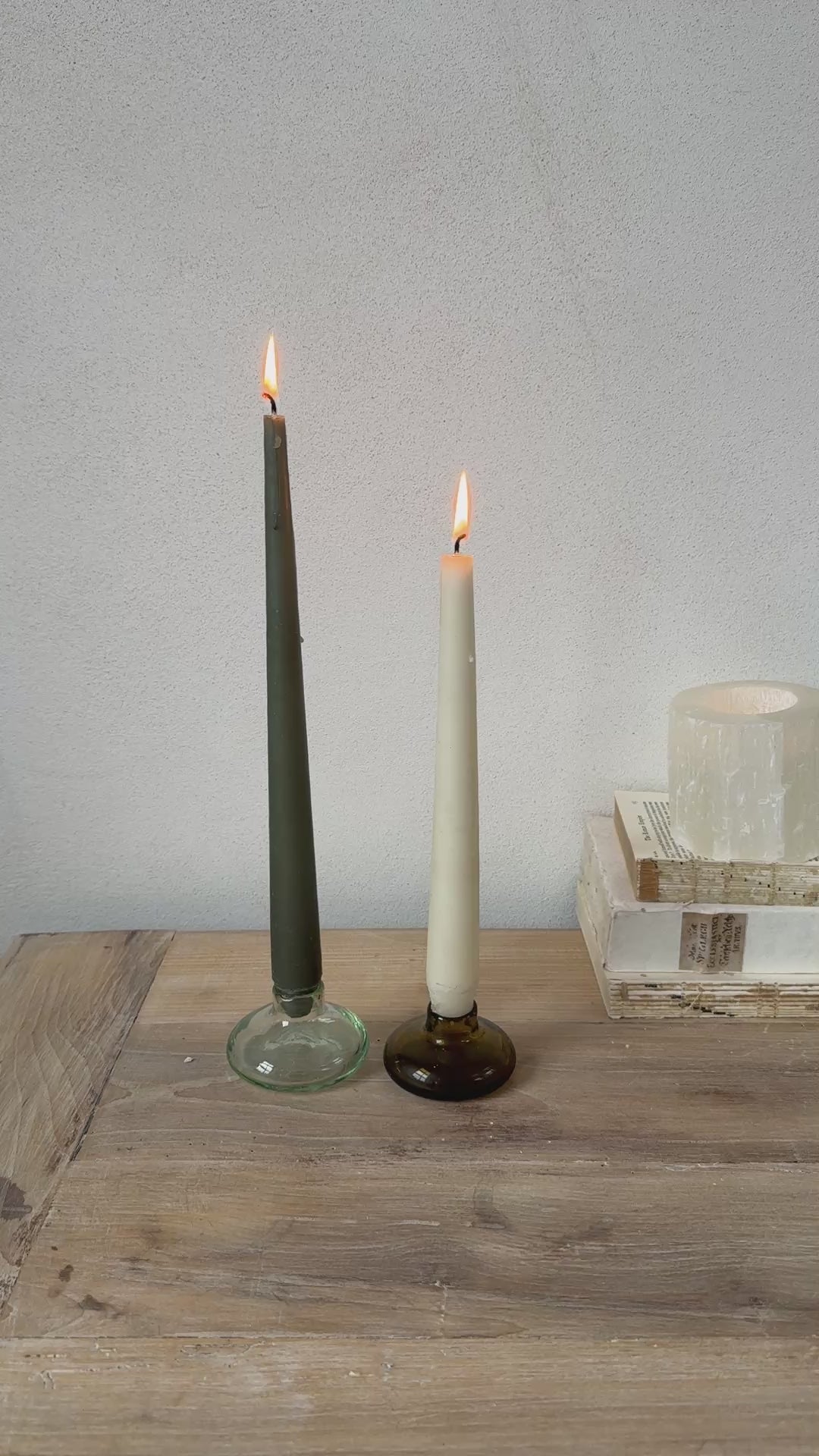 Short Glass Candle Holder