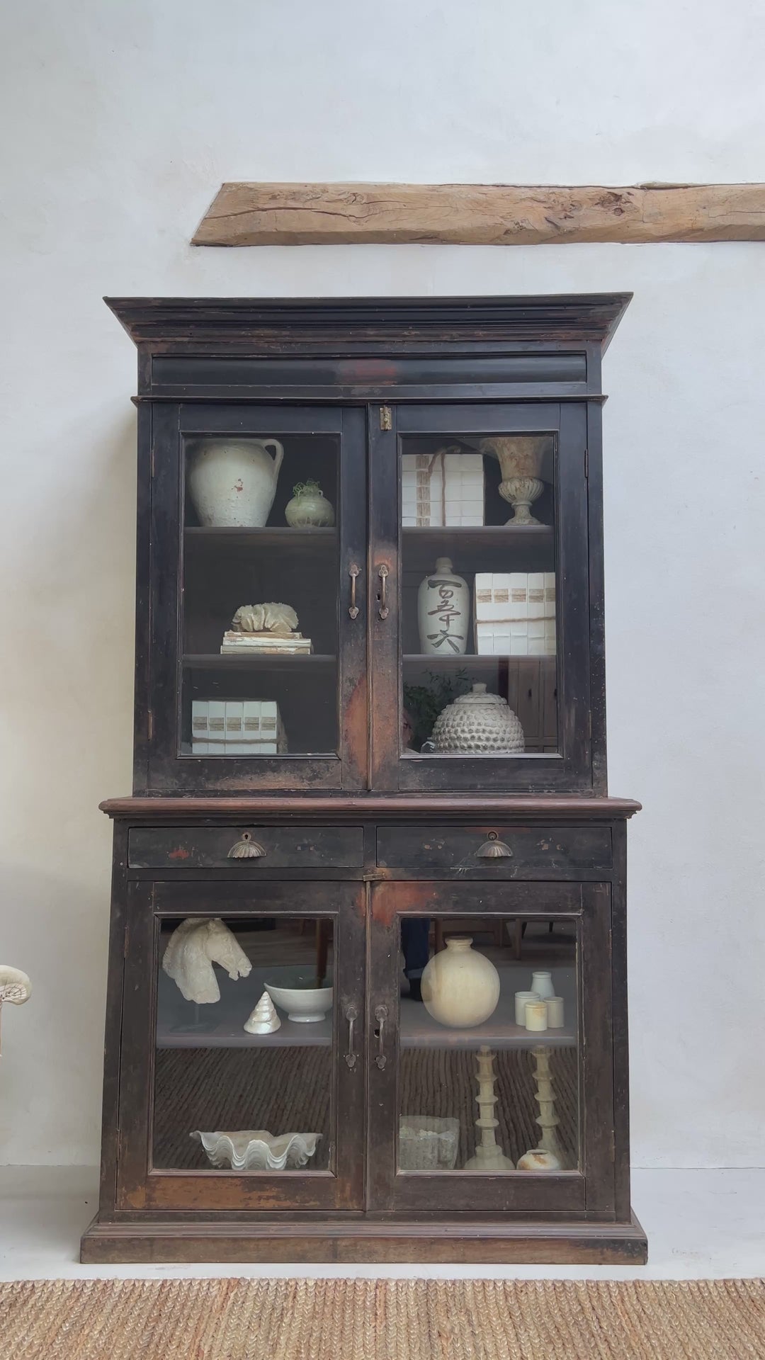 Antique Black Armoire Dresser