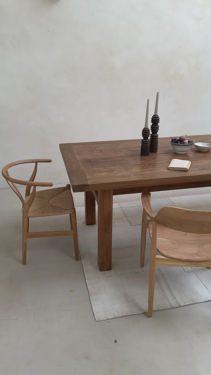 Reclaimed dark wood dining Table Henley 220cm x 100cm