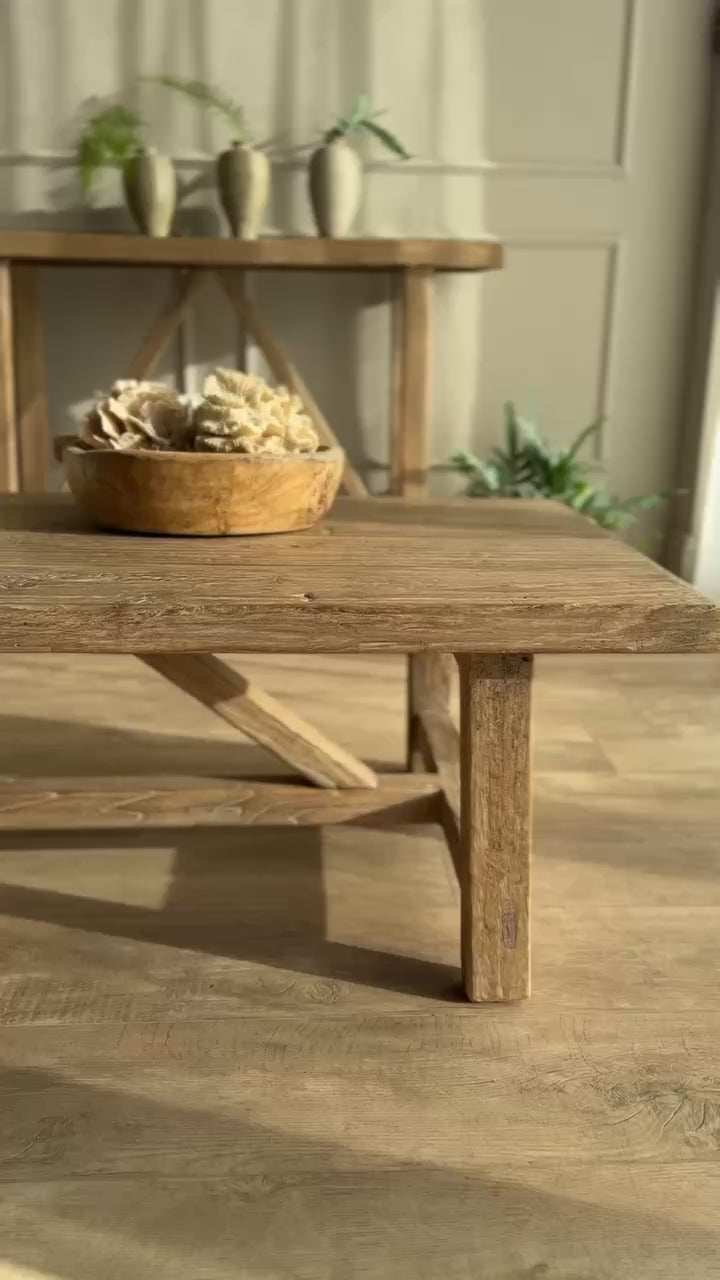 Reclaimed Rustic Elm Coffee Table | Cambridge