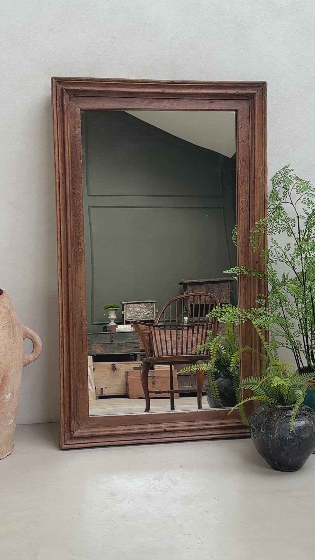 Antique Rustic Wooden Wall Mirror | Priya