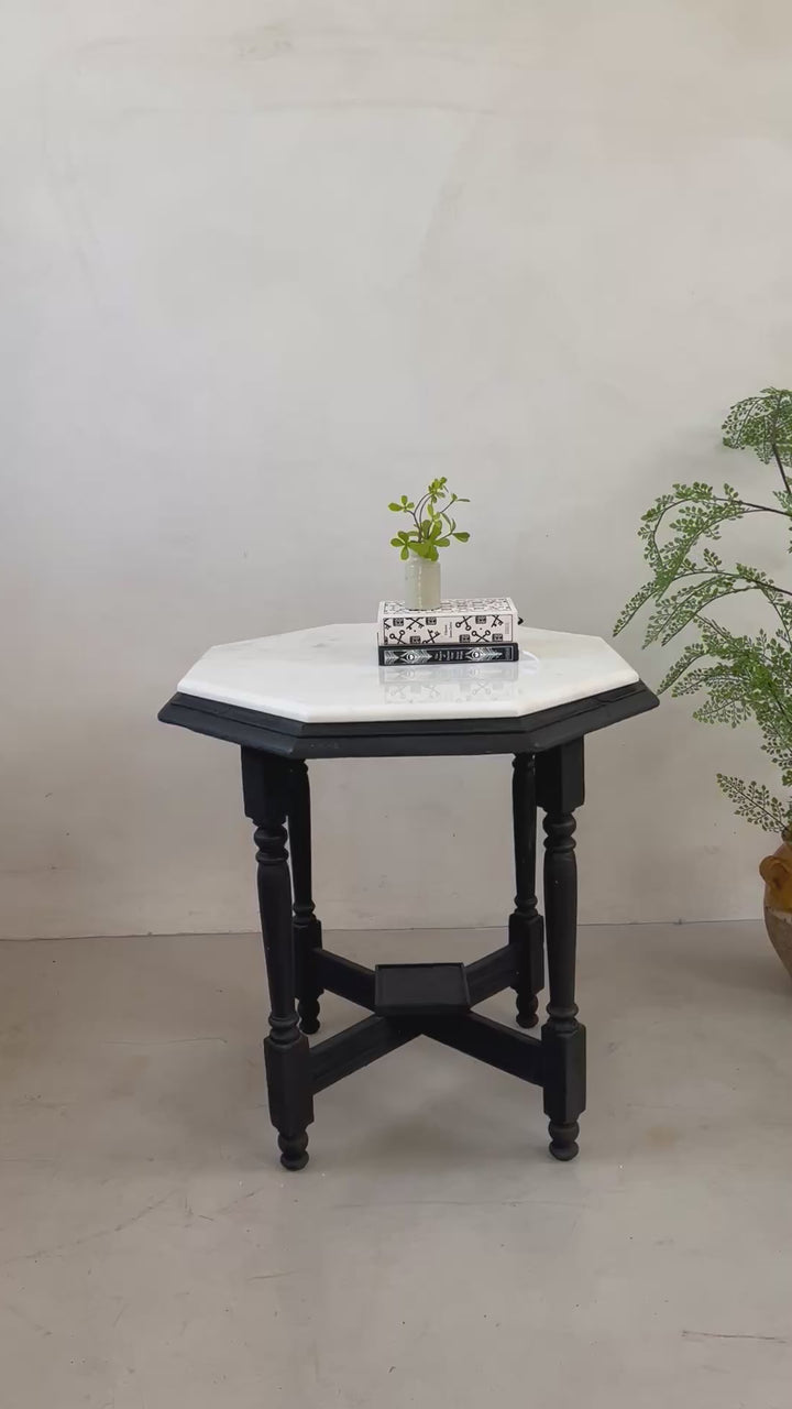 Antique Hexagonal Marble Top Side Table | Balvaird