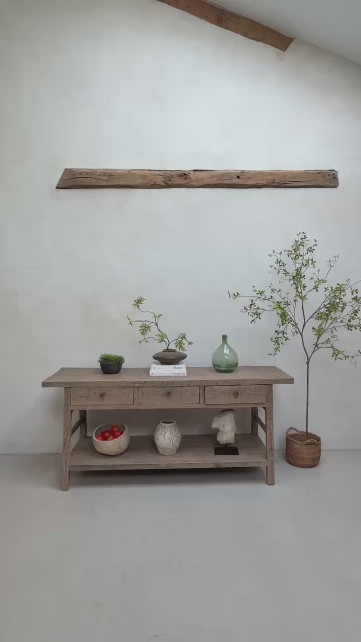 Extra Large Antique Elm Console Table | Bexley