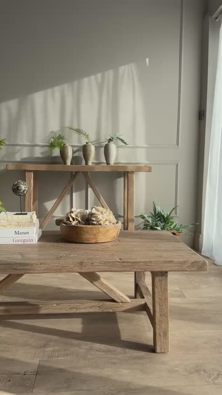 Reclaimed Rustic Elm Coffee Table | Cambridge