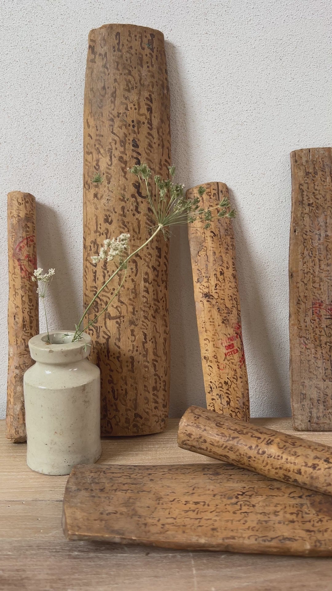 Antique Moroccan wedding contract on argan wood