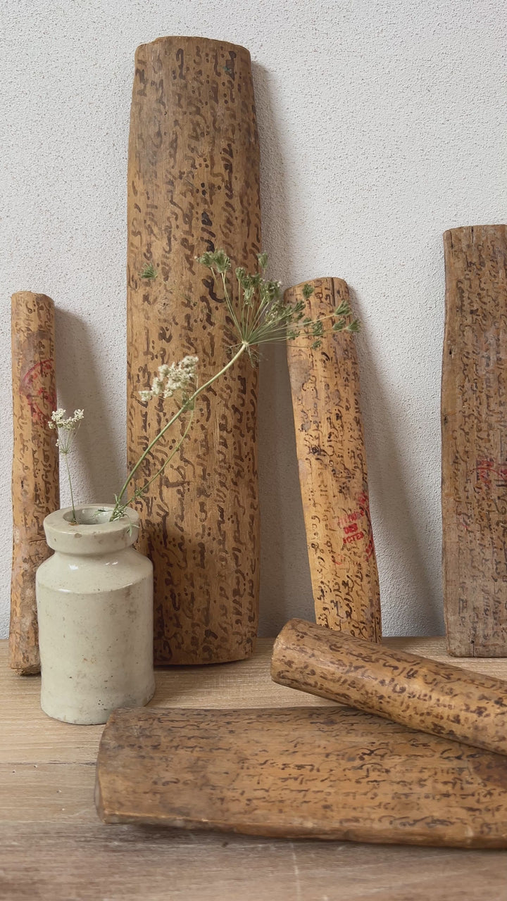 Antique Moroccan wedding contract on argan wood