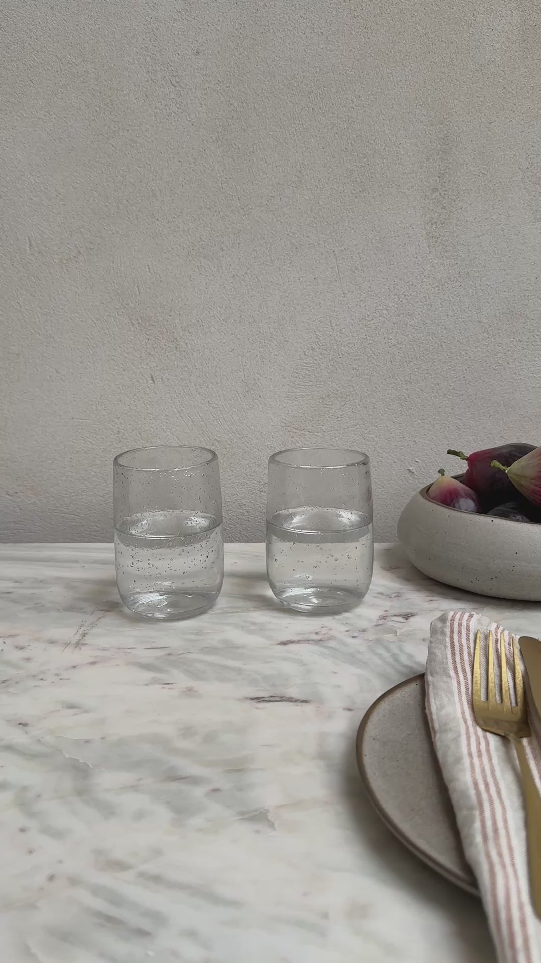 Clear handmade drinking glass | bubbles