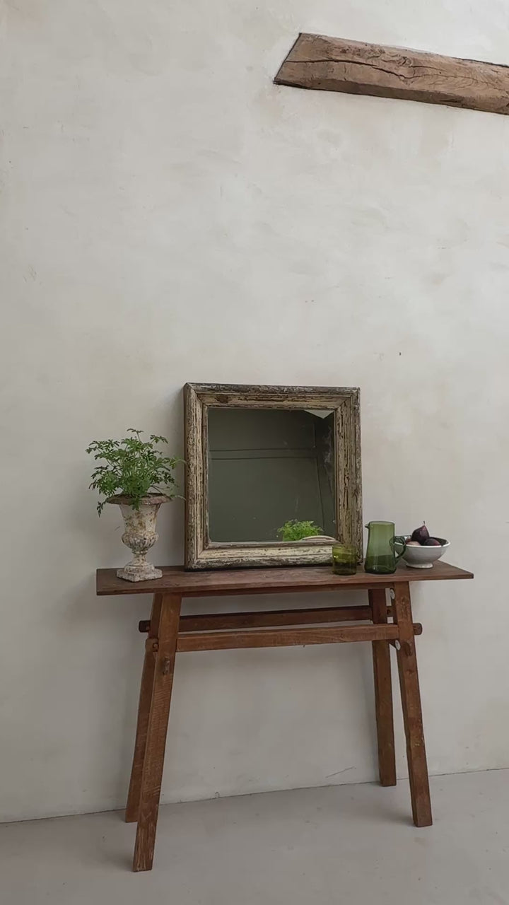 Vintage Reclaimed Architectural Square Wall Mirror | Ashley