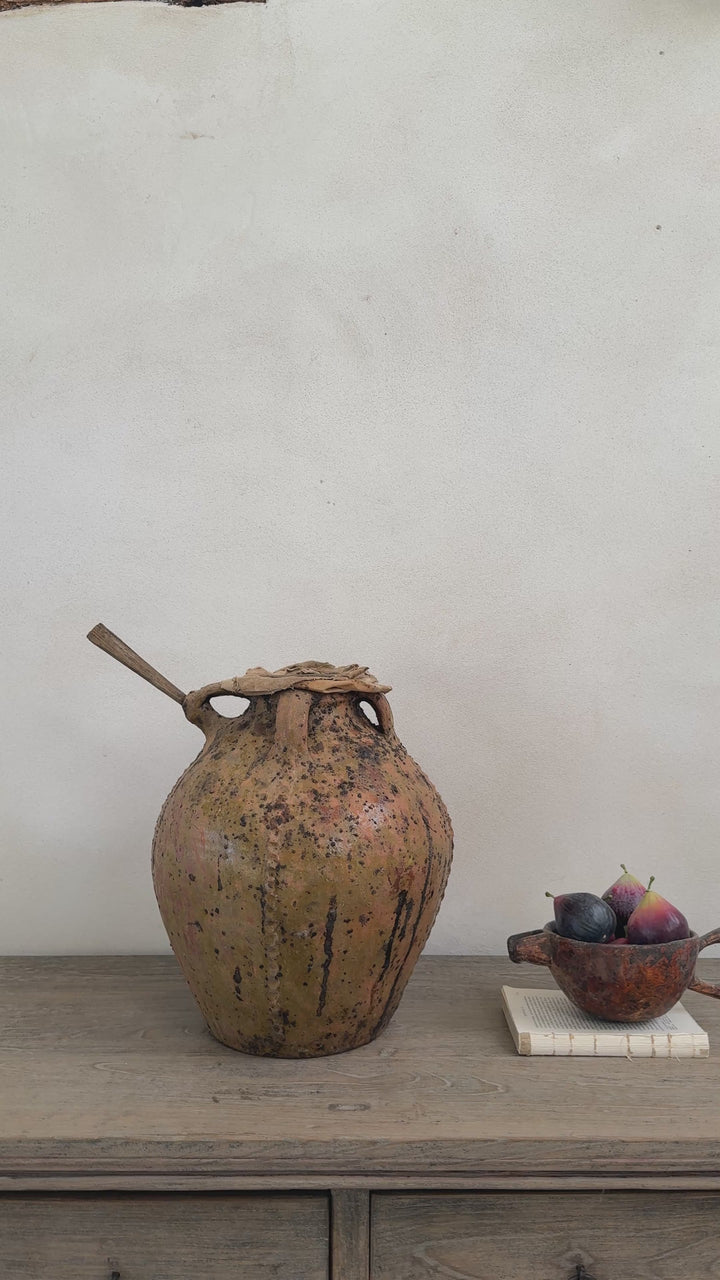 18th Century Antique French Terracotta Walnut Oil Jar | Dordogne