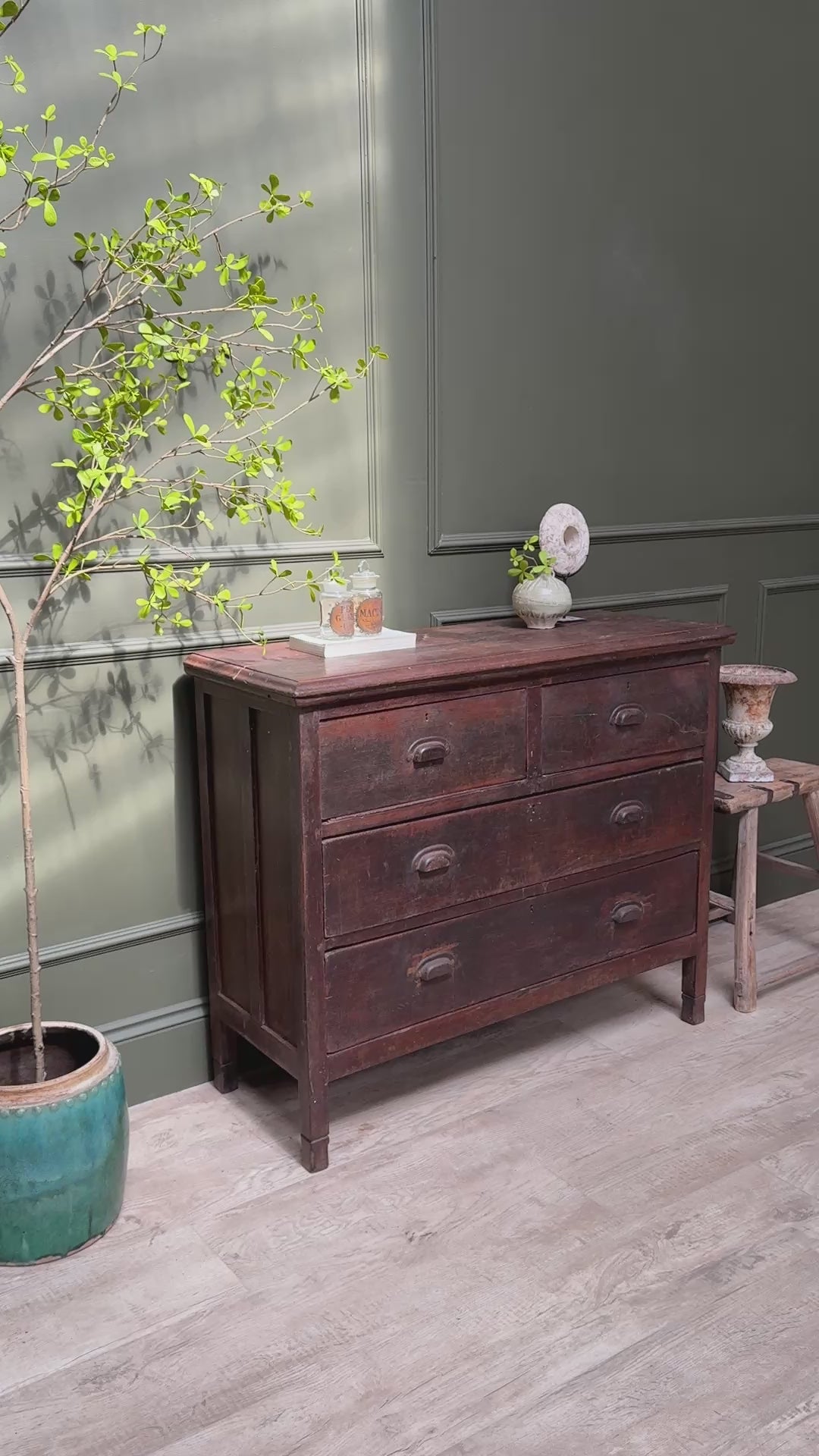 Antique Dark wood chest of drawers | Isobel