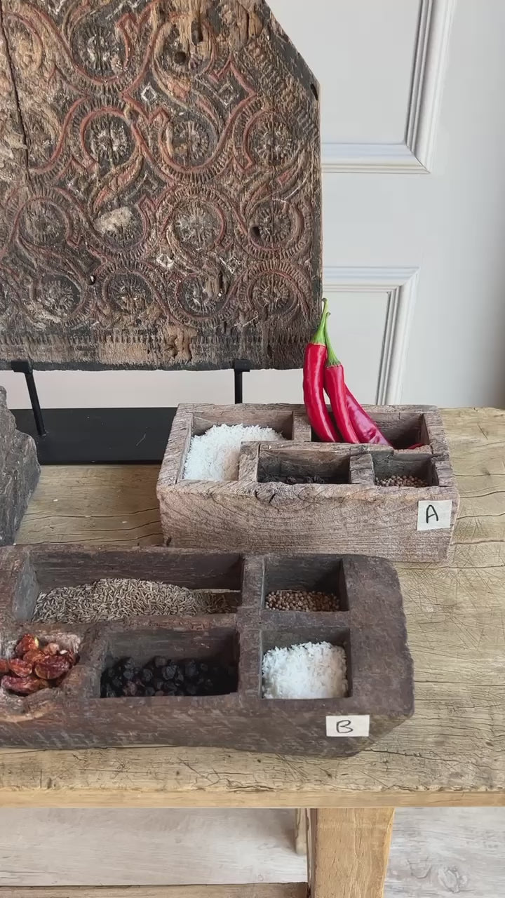 Rustic Wooden Spice Tray