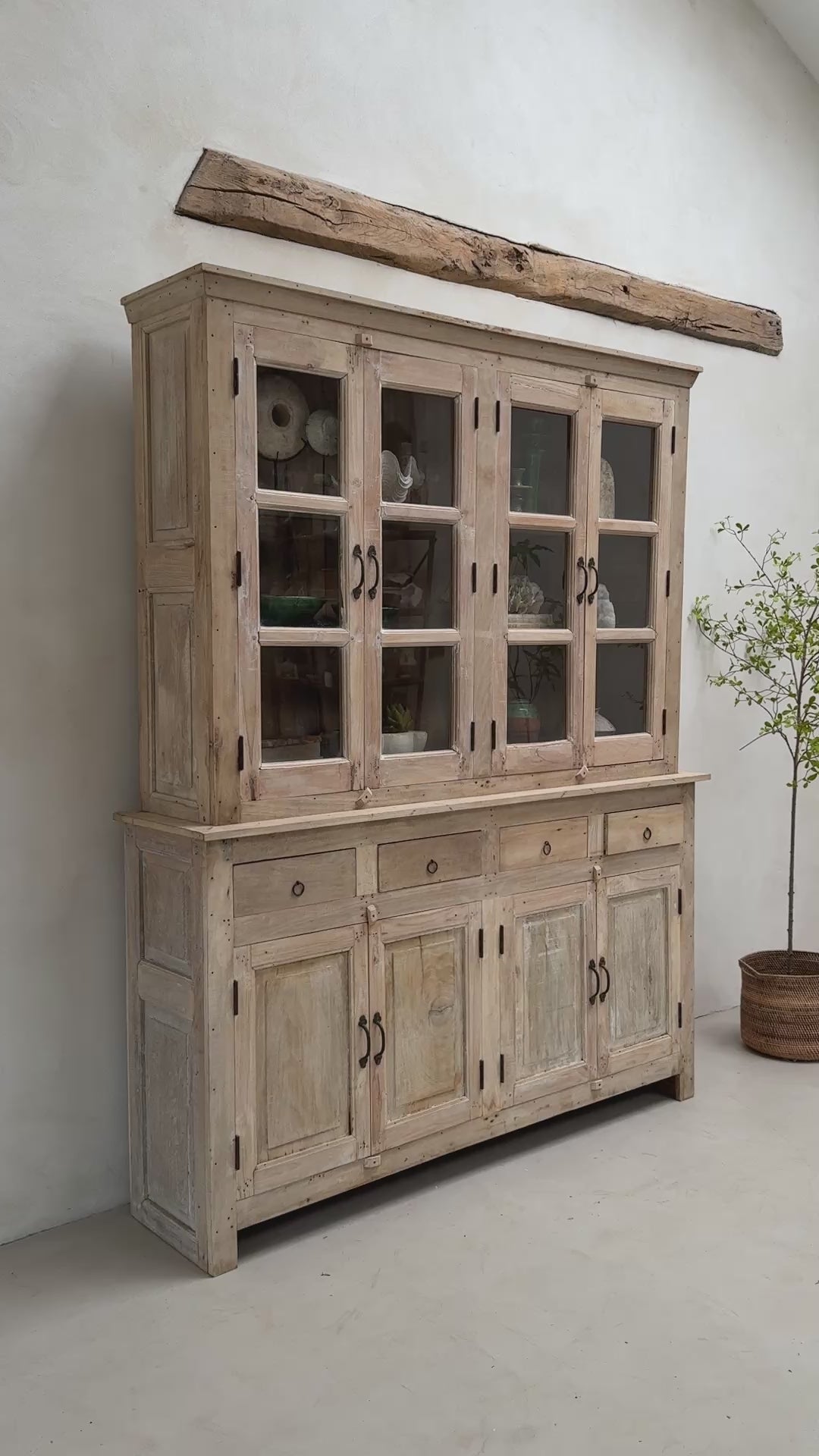 Reclaimed Whitewashed Glazed Cabinet | Solid Wood Dresser Willow