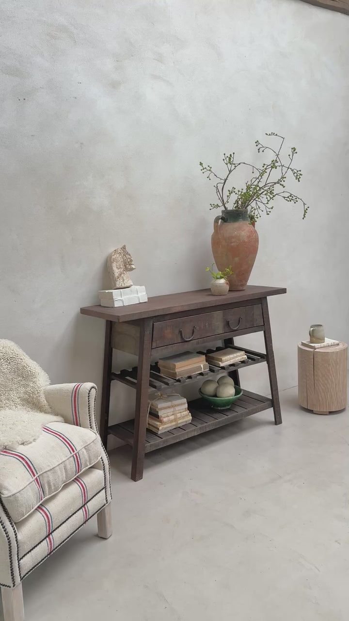 Vintage Dark Wood Hallway Console table | Archie