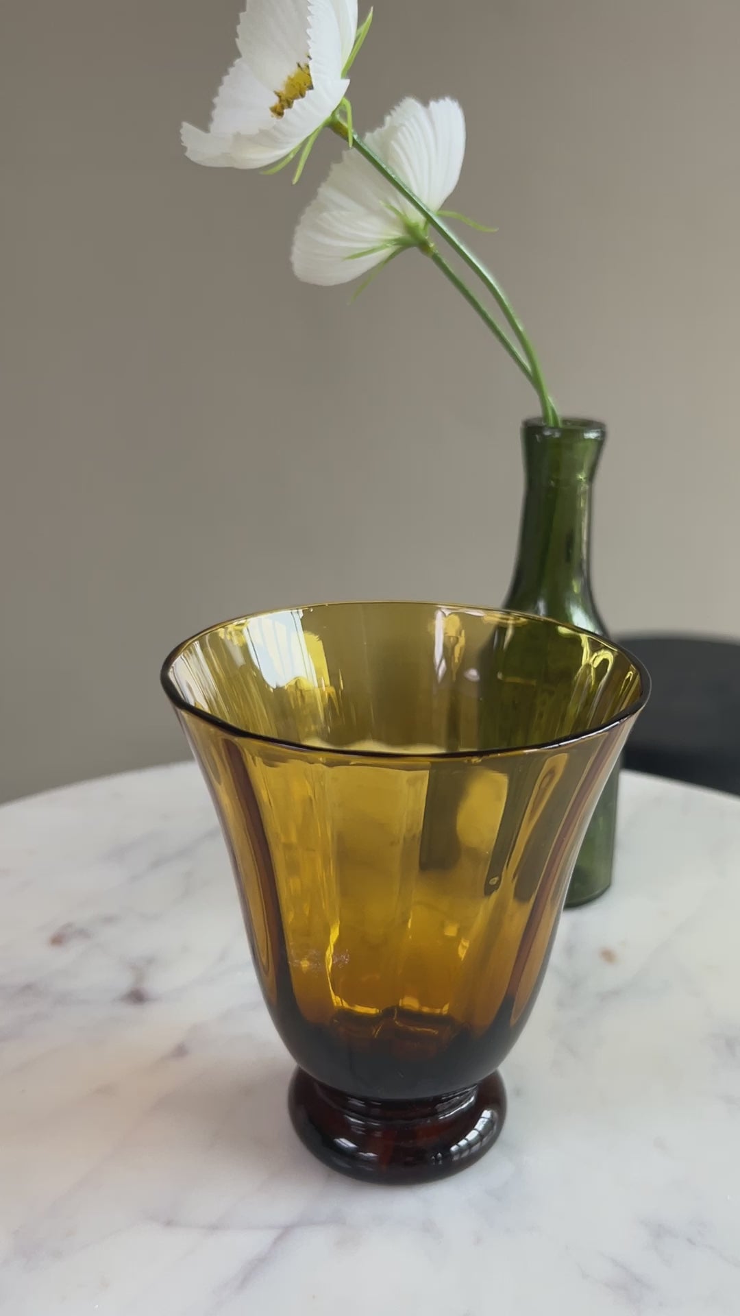 Fluted Glass Tumbler Amber