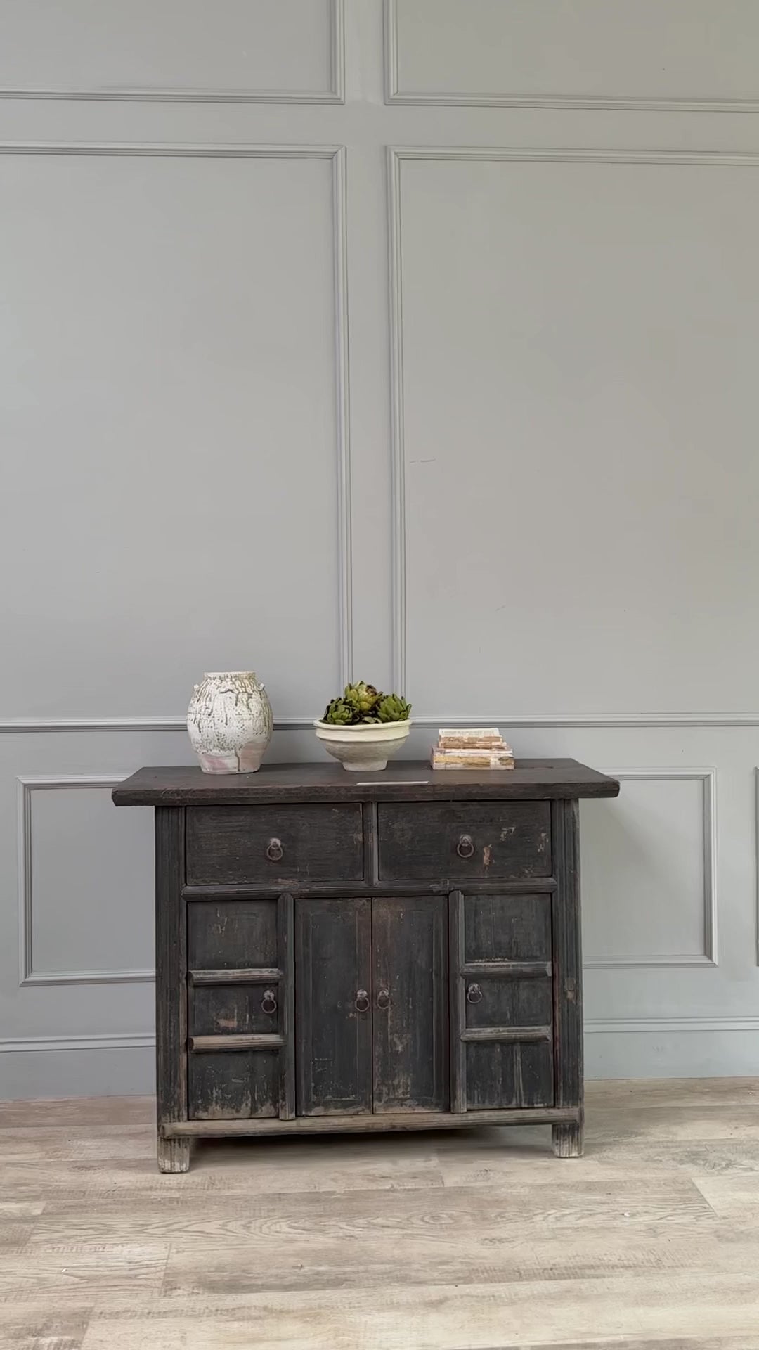 Antique Black Elm Cupboard Abingdon