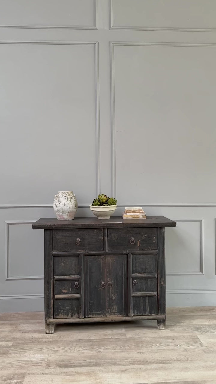 Antique Black Elm Cupboard Abingdon