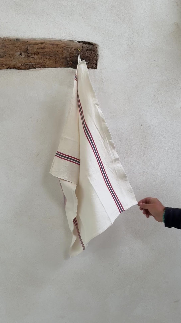 French Striped Linen Tea Towel