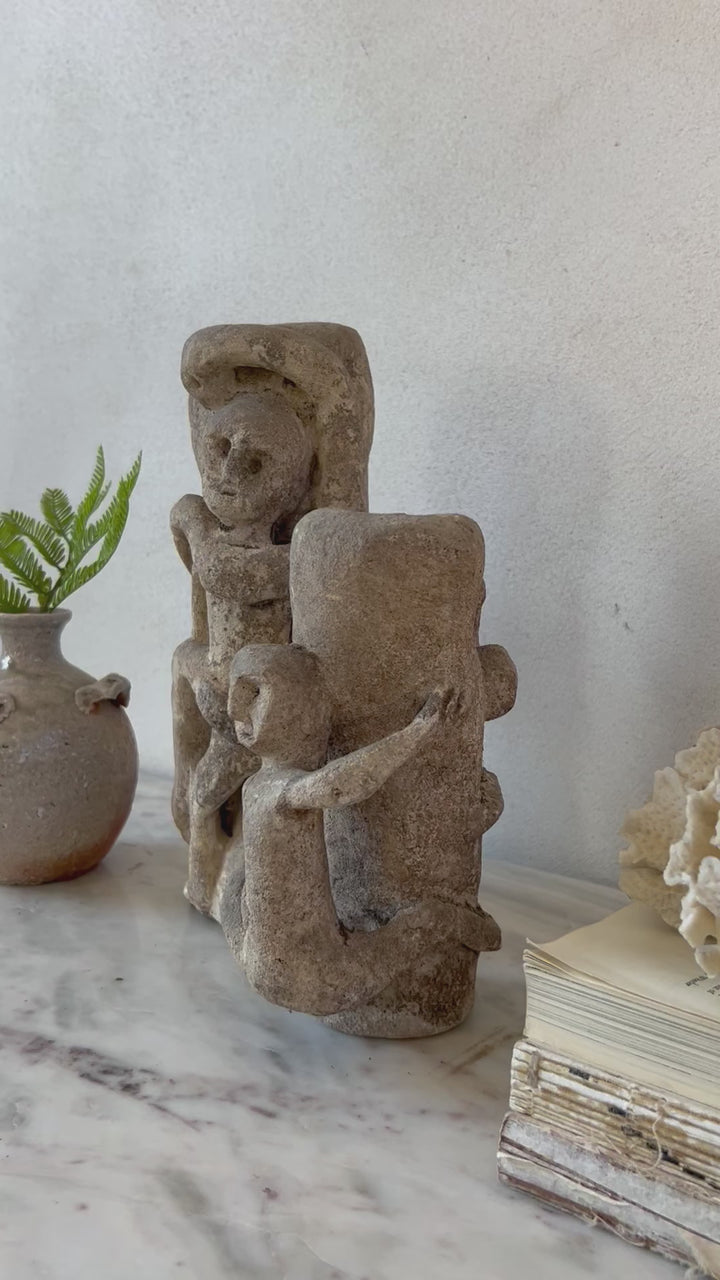 Antique Primitive hand carved stone sculpture Bambang