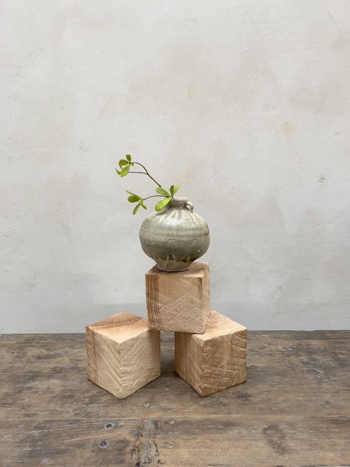 Oak cube display plinths