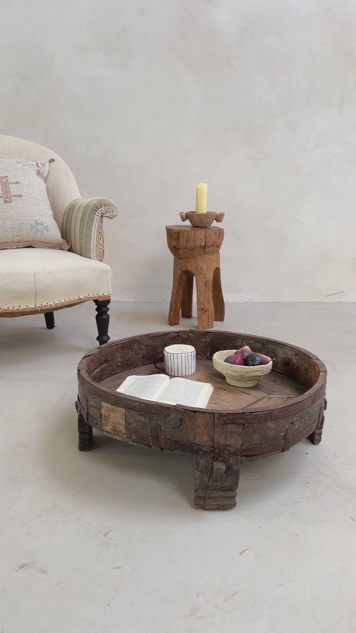 Antique Carved Round Coffee Table | Samual