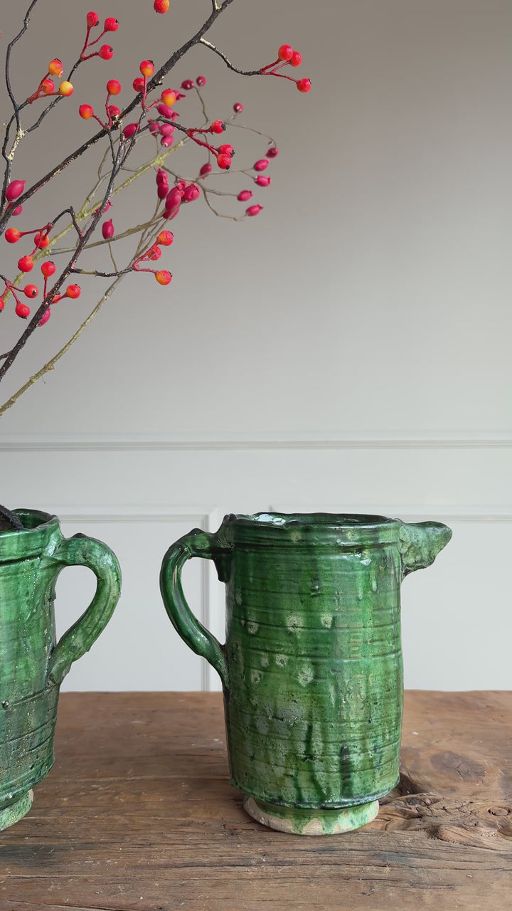 Moroccan Tamegroute Glaze Pottery Jug