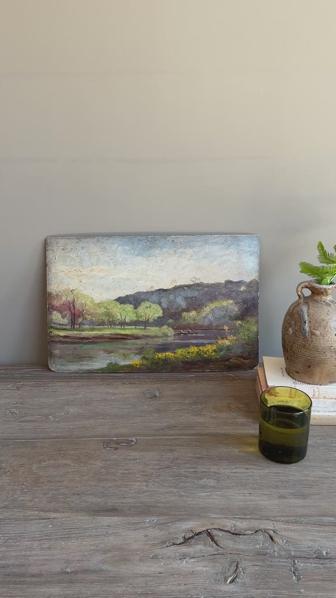 Vintage French Landscape Oil Painting | Riviera