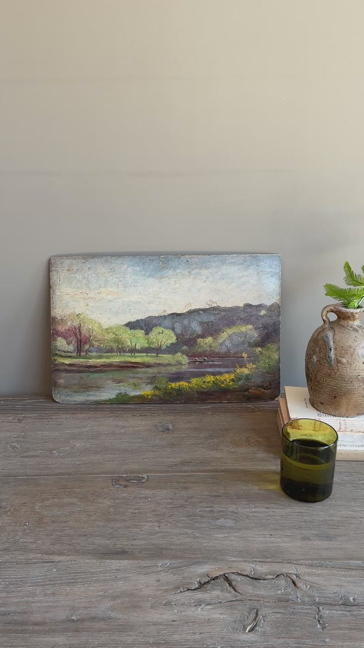 Vintage French Landscape Oil Painting | Riviera